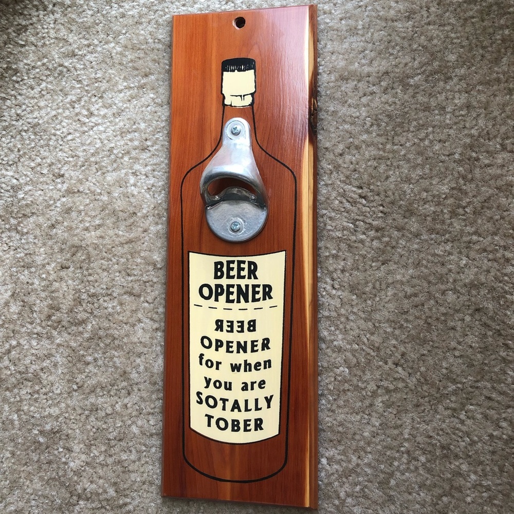 Wooden Beer Wall Mount Opener “Sotally Tober”